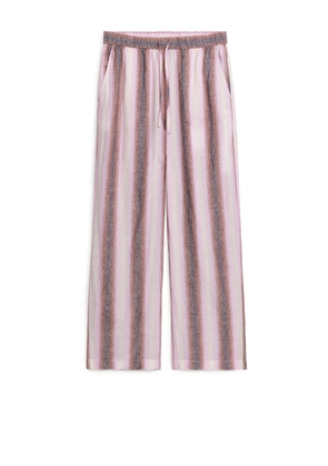 Linen Drawstring Trousers - Pink