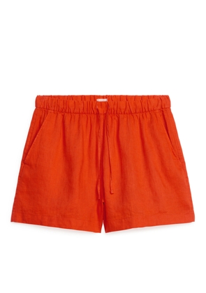 Linen Shorts - Orange