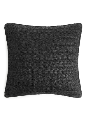 Raffia Straw Cushion Cover 50 x 50 - Black