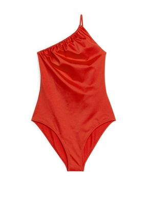 One-Shoulder Swimsuit - Red
