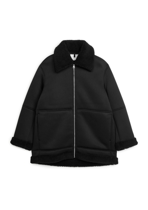 Oversized Pile Jacket - Black