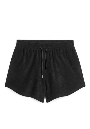 Cotton Towelling Shorts - Black