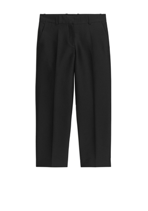 Cropped Lyocell Trousers - Black