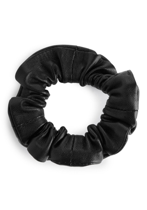 Leather Scrunchie - Black