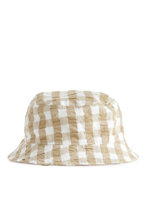Seersucker Bucket Hat - Beige