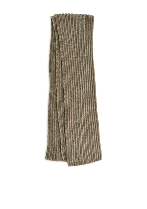 Ribbed Chenille Scarf - Brown