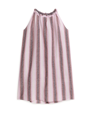 Sleeveless Linen Dress - Pink