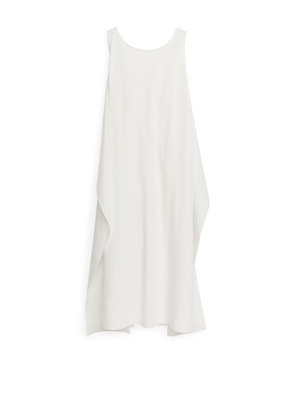 Poplin Detailed Jersey Dress - White