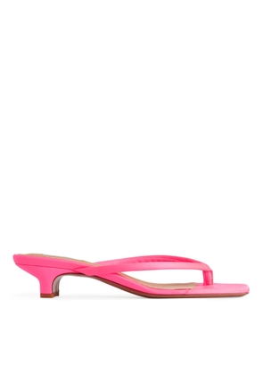 Slip-On Satin Sandals - Pink