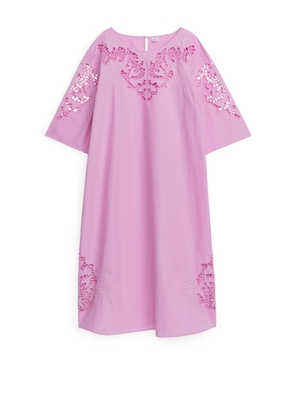 Embroidered Maxi Dress - Pink
