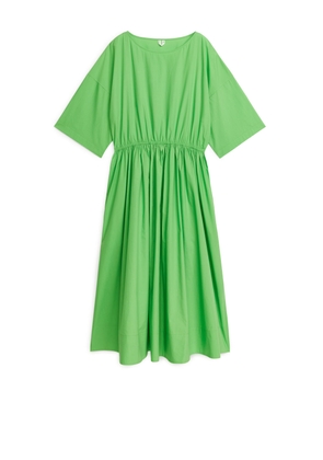 Wide Cotton Dress - Green