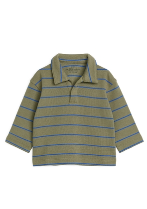 Waffle-Knit Polo Shirt - Green