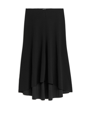 Crepe Jersey A-line Skirt - Black