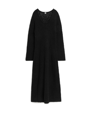 Bouclé Maxi Dress - Black