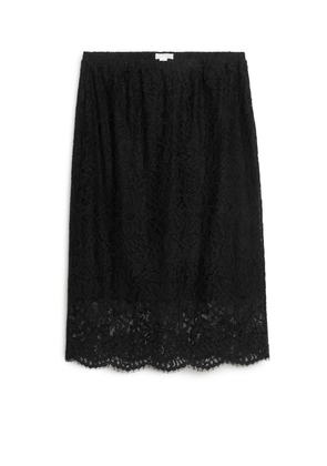 Lace Midi-Skirt - Black