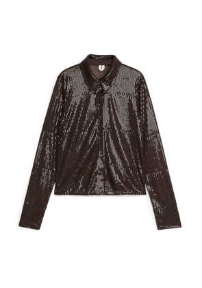 Sequin Blouse - Brown