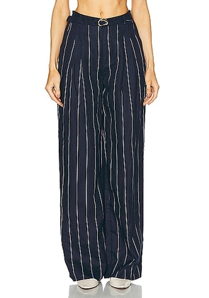 NICHOLAS Calista Belted Wide Leg Pant in Ink & Milk - Navy. Size 0 (also in 2, 4, 6).