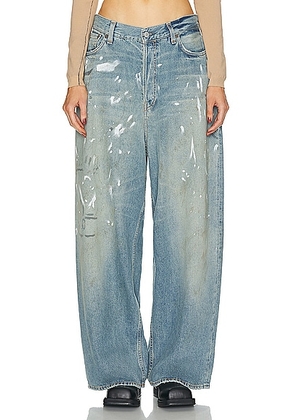 Acne Studios Baggy Wide Leg in Anthracite Grey - Blue,Grey. Size 38 (also in ).