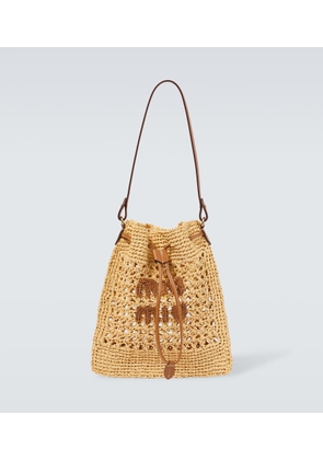 Miu Miu Mini Logo crochet bucket bag