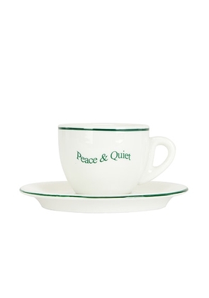 Museum of Peace and Quiet Wordmark Espresso Set in White & Forest - White. Size all.