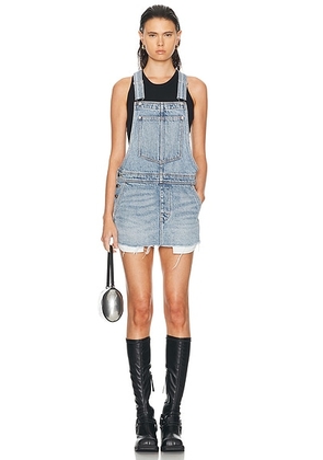 Alexander Wang Overall Mini Dress in Vintage Faded Indigo - Blue. Size S (also in XS).