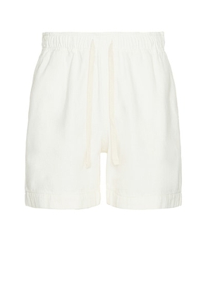 FRAME Textured Terry Short in Off White - Ivory. Size L (also in M, S, XL/1X).