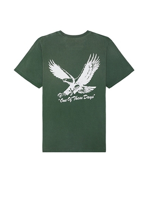 ONE OF THESE DAYS Screaming Eagle Tee in Washed Forest Green - Green. Size L (also in M, S, XL/1X).