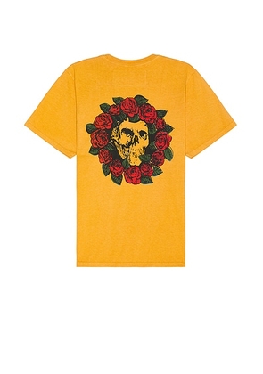 ONE OF THESE DAYS Wreath Of Roses Tee in Mustard - Mustard. Size L (also in M, S, XL/1X).