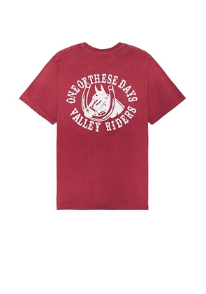 ONE OF THESE DAYS Valley Riders Tee in Burgundy - Burgundy. Size L (also in M, S, XL/1X).
