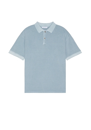 JOHN ELLIOTT Dinghy Polo in Washed Sky - Baby Blue. Size L (also in S, XL/1X).