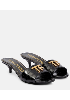 Tom Ford TF croc-effect leather mules