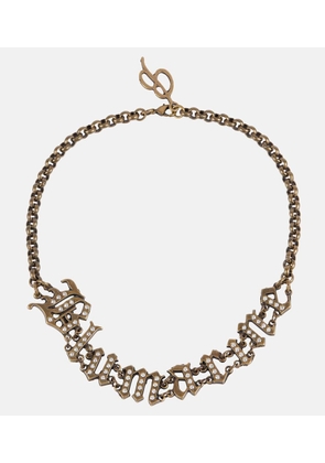 Blumarine Logo embellished choker necklace