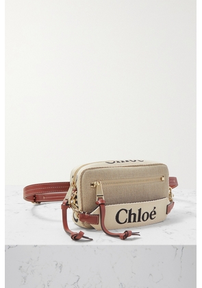 Chloé - + Net Sustain Woody Leather-trimmed Canvas Shoulder Bag - Neutrals - One size