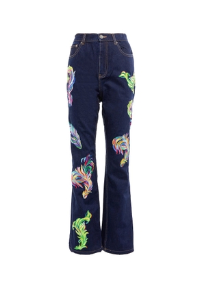 Area Embroidered high-rise straight jeans