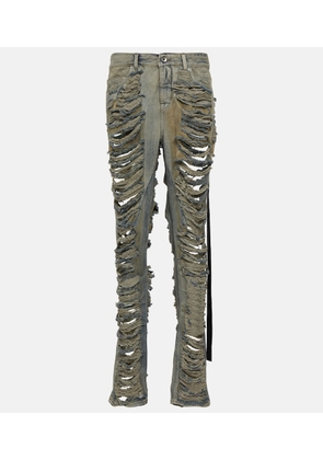 Rick Owens DRKSHDW distressed low-rise jeans