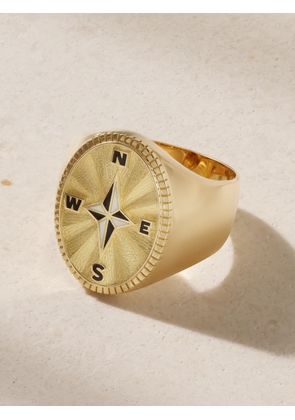 Foundrae - Internal Compass 18-karat Gold And Enamel Signet Ring - 8
