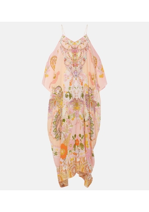Camilla Printed embellished silk kaftan