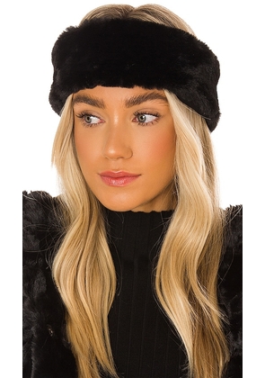 Apparis Eleni Faux Fur Headband in Black.