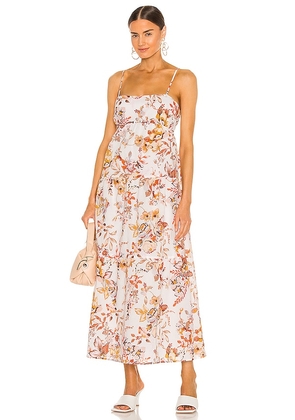 Bardot Floral Flow Dress in Cream,Orange. Size S.