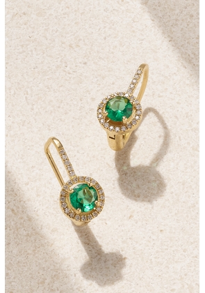 Ileana Makri - Waterfall 18-karat Gold, Emerald And Diamond Earrings - One size