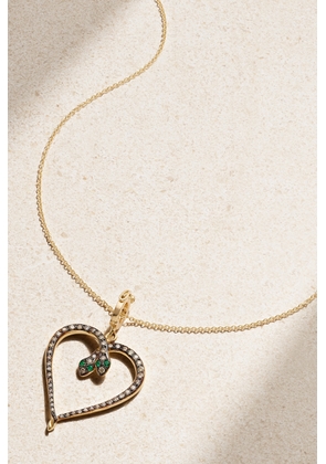 Ileana Makri - Miracle Love 18-karat Gold, Diamond And Emerald Necklace - One size