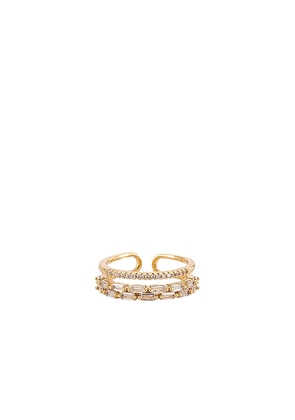 BRACHA Clara Baguette Ring in Metallic Gold.