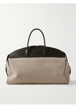 The Row - George Leather And Cotton-canvas Tote - Neutrals - One size