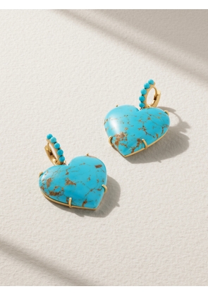 Irene Neuwirth - Love 18-karat Gold, Turquoise And Diamond Hoop Earrings - One size
