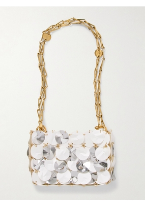 Rabanne - Paillette-embellished Shell Shoulder Bag - White - One size