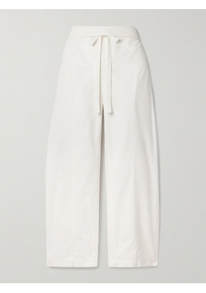 Matteau - Tie-detailed Paneled Cotton Wide-leg Pants - White - 1,2,3,4,5