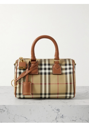 Burberry - Checked Smooth And Textured-leather Tote - Brown - One size