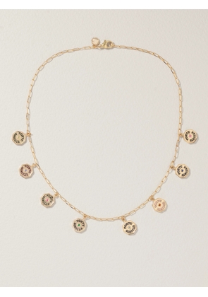 Marlo Laz - Wee Porte Bonheur 14-karat Gold Multi-stone Necklace - One size