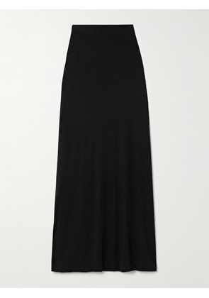 LESET - Julien Stretch-modal And Cashmere-blend Maxi Skirt - Black - x small,small,medium,large,x large