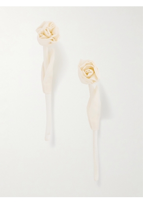 Simone Rocha - Rose Gold-tone Satin Earrings - Cream - One size
